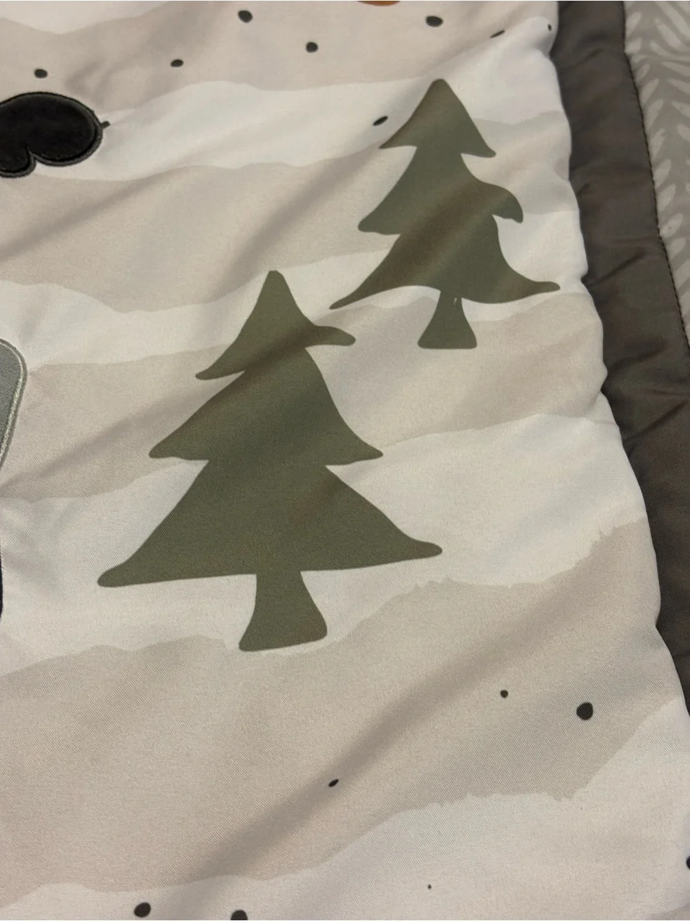 Peanut Shell Woodland Walk Animal Baby Crib Quilt Appliqué Fox Moose Owl Raccoon